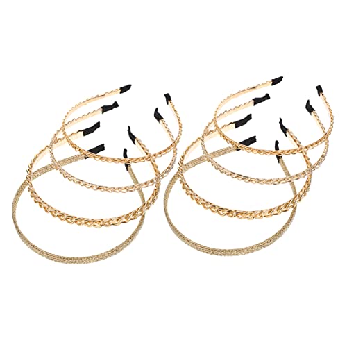 VALICLUD 8stücke Metall Stirnband Haarband Für Damen Frauen Mädchen Haarschmuck Haar Zubehör Kette Kopfschmuck Haarreifen Metall-haarreifen Haarschmuck Ornamente von VALICLUD