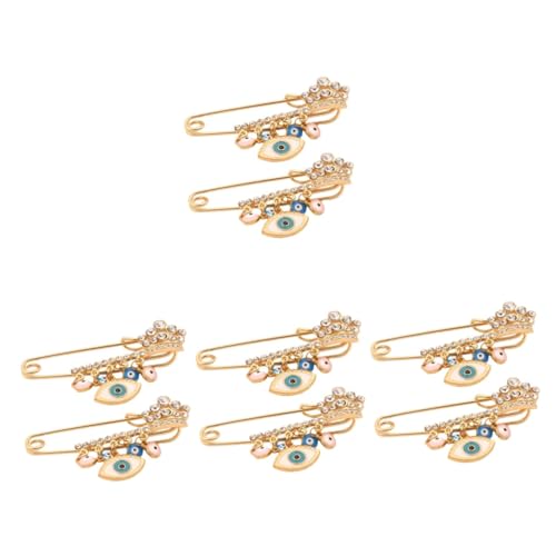 VALICLUD 8stücke Evil Eye Brosche Mit Kette Türkisfarbene Augen Anstecknadeln Für Frauen Zur Dekoration Von Jacken Mänteln Schals Und Taschen Verspielter Schmuck Für Jeden Anlass von VALICLUD