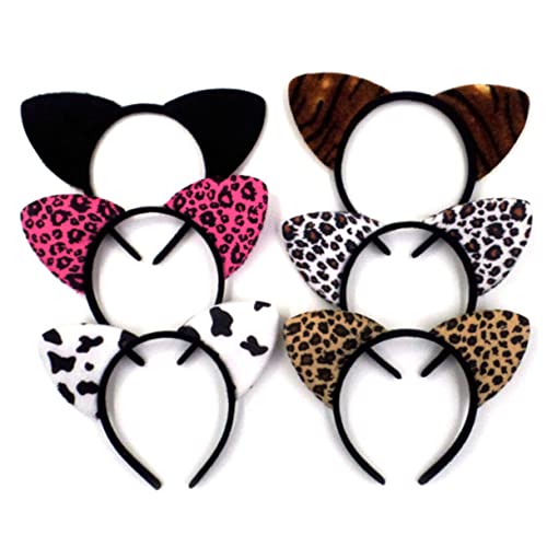 VALICLUD 8stücke Katzenohren Haarband Tierohr Kopfschmuck Stoff-haarreifen Partygeschenke Zufälliges Design Leicht Lichtecht Und Formstabil Accessoire Für Festival Und Spaß von VALICLUD