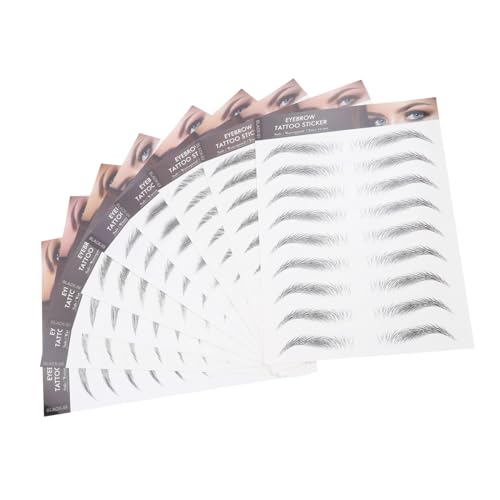 VALICLUD 9 Blätter Wasserfeste Augenbrauen tattoos Natürliche Wiederverwendbare Transfer sticker für Volle Definierte Augenbrauen Geeignet für Dünne und Spärliche Brauen Einfache Anwendung von VALICLUD