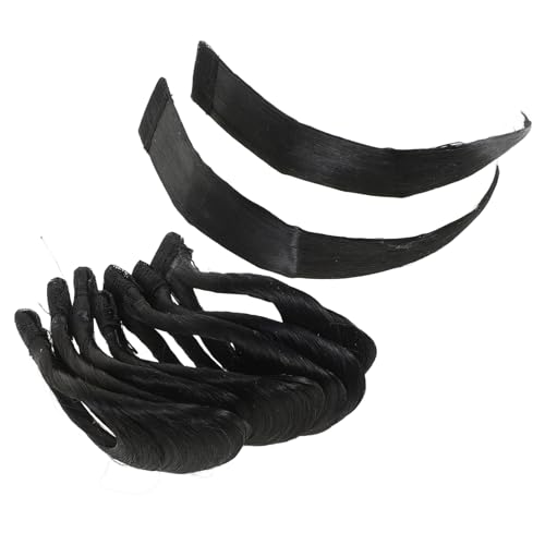 VALICLUD 9 Stück Opera -koteletten -patch Künstlicher Für Frauen Clip-in-haaraufsatz Matte Haarspangen Tasche Anclipsen Clip-on- Aus Echthaar Knall Hochtemperaturdraht Schwarz von VALICLUD