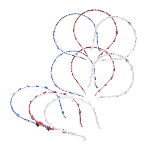 VALICLUD 9stücke Teiliges Unabhängigkeitstags-stirnband Rote Weiße Und Blaue Ketten-haarreifen Für Frauen Und Junge Mädchen Patriotisches Haarzubehör Für Und Gedenktage Robustes von VALICLUD