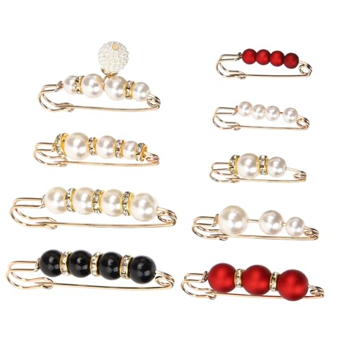 VALICLUD 9 Stück Teiliges Perlen Broschen Strickjacken Clip mit Tailleneffekt Vielseitige Schmuck Clips für Damen Stilvolle Cardigan und Schalbefestigung Leicht Anzubringen Modisches von VALICLUD