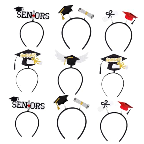 VALICLUD 9stücke Haarband Abschlussdekoration Stilvoller Haarreif Für Studenten Festivals Parties Cosplay Haaraccessoires Kopfbedeckung Foto-requisiten von VALICLUD