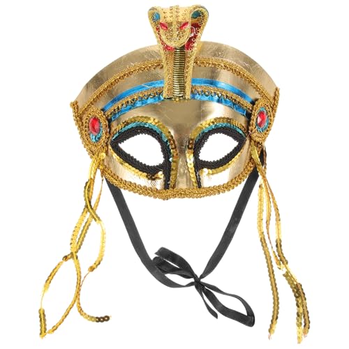VALICLUD Ägyptische Halbmaske Für Halloween Kostüm-events Dekorative Maske Mit Goldenen Perlen Und Glitzer Für Cosplay Maskeraden VALICLUD Ägyptische Halbmaske Für Halloween Kostüm-events Dekorative Maske Mit Goldenen Perlen Und Glitzer Für Cosplay Maskeraden von VALICLUD