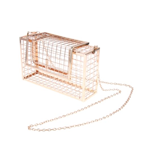 VALICLUD Metall Clutch Abendtasche Damen Hohles Design Goldfarben Schultertasche Für Ausgehen Kleine Handtasche Für Schlüssel Geldbörse Und Smartphone von VALICLUD