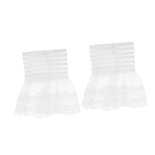 VALICLUD Abnehmbare Spitzen Manschetten Damen Weiß Fake Ärmel Handgelenk Armband für Hochzeit Lolita Spitzenärmel Stulpen Romantische Verstellbare Ärmel Manschette Modisches Accessoire von VALICLUD