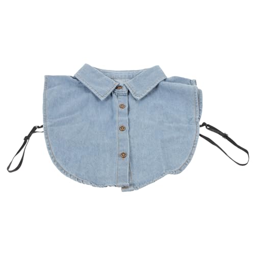 VALICLUD Abnehmbarer Damen Fake Kragen aus Weichem Baumwollstoff Dekorativer Falscher Hemdkragen in Hellblau Atmungsaktiv Hautfreundlich Vielseitig für Blusen Jacken Strandmode von VALICLUD