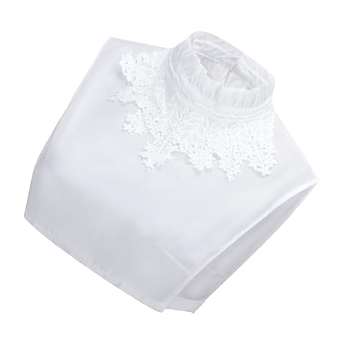 VALICLUD Abnehmbarer Fake Collar Damen Stehkragen Einsatz Verstellbar Elastisch Atmungsaktiv Leicht Modischer Blusenkragen Ersatz für Shirt und Bluse Weiß Komfortabler Damenkragen von VALICLUD