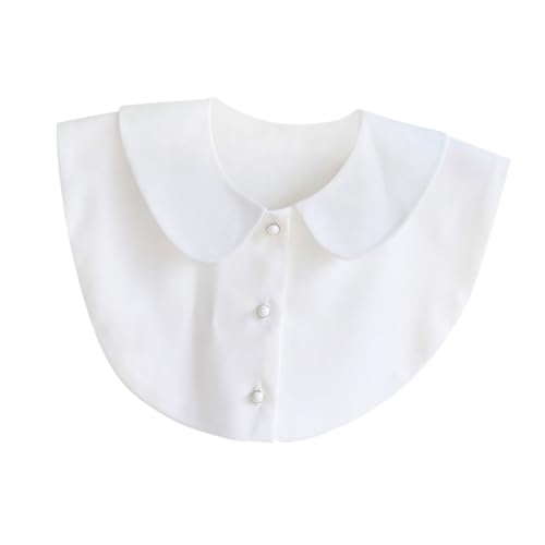 VALICLUD Abnehmbarer Halbblusen Kragen Damen Fake Collar Weiß Rundhals Abnehmbarer Choker Vielseitiger Bluseneinsatz für Kleider Pullover Angenehm und Modisch von VALICLUD
