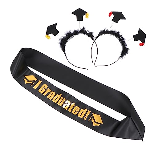 VALICLUD Abschlussfeier Doktorhut Schärpe Für Graduierte Eleganter Haarreif Mit Sash Kompletter Kostümzubehör Für Unvergessliche Fotos Bei Abschlussfeiern von VALICLUD