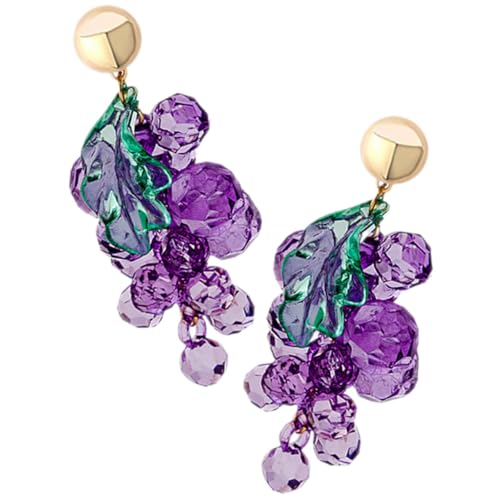 VALICLUD Aesthetic Trauben Ohrringe Damen Tropfenform Frucht Design Langlebig Leicht Teen Schmuck Geeignet für Schule Party Alltag von VALICLUD