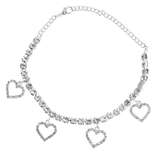 VALICLUD All match Fußkettchen Damen mit Funkelndem Strass herzanhänger Leichtes Hautfreundliches Fußkettchen für Strand Party Hochzeit und Alltag Stilvolles für Frauen und Mädchen von VALICLUD