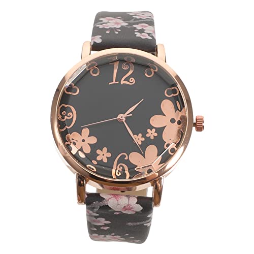 VALICLUD Floral Damen Armbanduhr Quarz Uhr Mit Lederarmband Für Täglichen Gebrauch Und Dekorative Handgelenkuhr Für Und Komfortabel Zu Tragen von VALICLUD