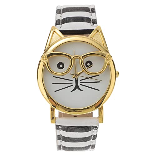 VALICLUD Cartoon Katzen Armbanduhr Mit Pu Lederarmband Quarzwerk Modisches Design Für Mädchen Für Schüler Und Studenten von VALICLUD