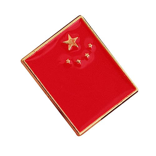 VALICLUD Weltflaggenbrosche Anstecknadel mit amerikanischer Flagge Zustand dekorative Stifte Kleiderabzeichen modische Brustklammern Metall chinesische flagge Schmuck rot von VALICLUD