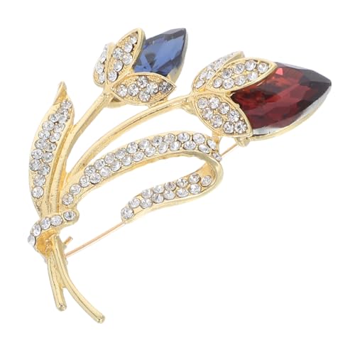 VALICLUD Brosche Kristallblumenmotiv Mit Strasssteinen Für Damen Schmuck Barockstyle Blumendekor Kragennadel Für Kleider Pullover Schals Revers von VALICLUD