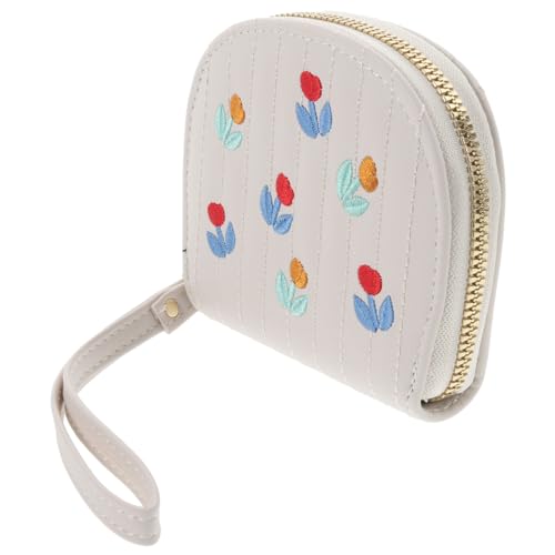 VALICLUD Damen Geldbörse Mit Stickerei Kleine Pu Tasche Münzgeldbörse Kompakte Aufbewahrungstasche Für Karten Und Münzen Tragbar Für Reisen Stilvolles Design von VALICLUD