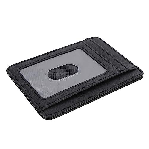 VALICLUD Anti-Verschleiß-Ferrule kreditkartenhalter Credit Card Holder id Card case ausweismäppchen ausweistaschen Wallet Anti-Diebstahl-Tasche Schildkäfigtasche PU-Leder Black von VALICLUD