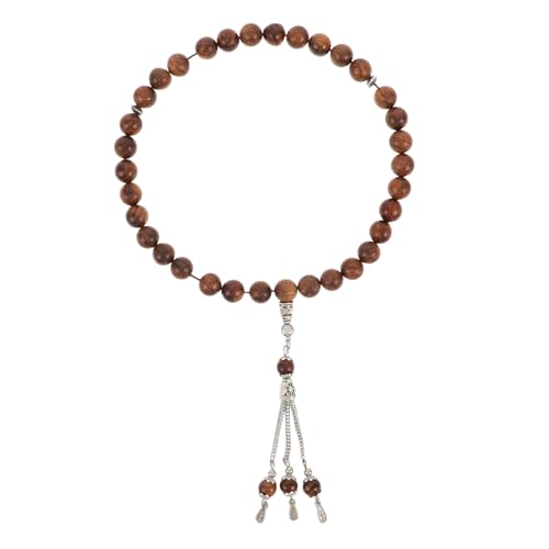 VALICLUD Armbänder Ramadan -gebetsperlen Perlenarmband Handgefertigte Holzperlen Rosenkranz Aus Perlen Meditation Rosenkranzperlen Damen Holzarmband Holz Armband Light Brown Hölzern von VALICLUD