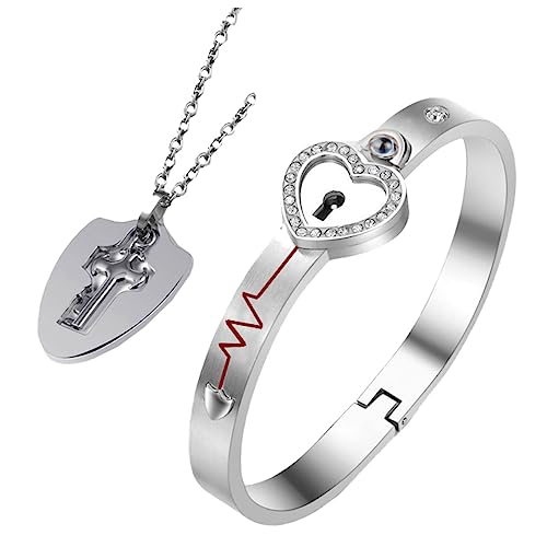 VALICLUD Armband Set mit Liebesprojektion Key Shaped Couple Bracelet Stilvoll und Robust Perfektes für Damen und Herren Valentinstag Teilig von VALICLUD