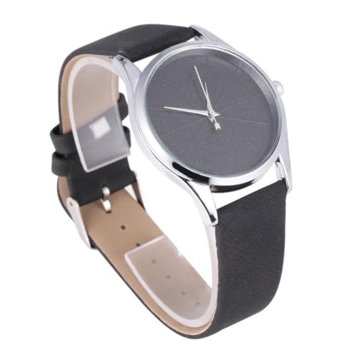 VALICLUD Armbanduhr Mit Dünnem Lederarmband Quarzuhr Für Damen Modische Armbanduhr in Schwarz Elegante Quarzuhr Mit Großem Zifferblatt von VALICLUD