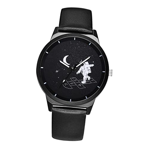 VALICLUD Damenuhr Astronauten Themed Armbanduhr Mit Lederarmband Präzises Perfektes Frauen Und Freunde von VALICLUD