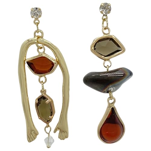 VALICLUD Asymmetrische Ohrstecker Damen Alloy Abstract Design Leicht Elegant Komfortabel für Alltag und Party Trendiger Ohrschmuck von VALICLUD