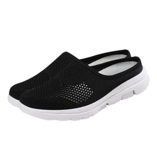 VALICLUD Atmungsaktive Sommerschlappen Damen Leichte Mesh Halbschuhe Bequeme Dünne Sohle Casual Slippers Für Outdoor Freizeit von VALICLUD