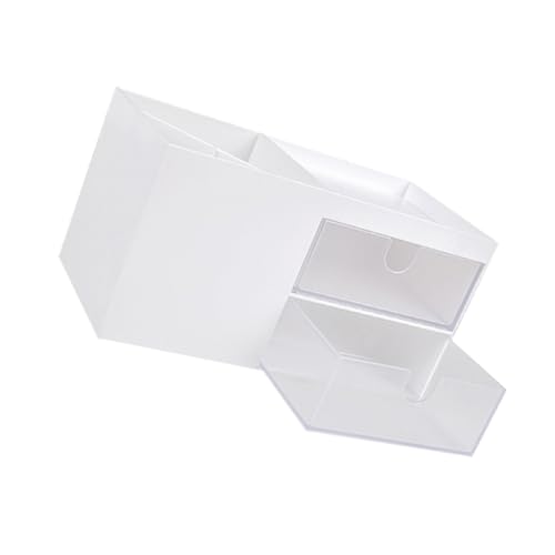 VALICLUD Aufbewahrungsbox aus Robustem Abs Kompakt Vielseitig für Kosmetik und Bürobedarf Praktischer Desktop Organizer Weiße Schubladenbox für Ordentliche Ablage von VALICLUD