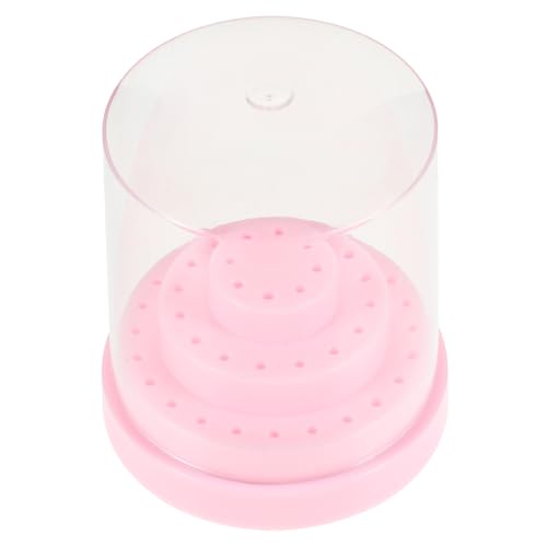 VALICLUD Aufbewahrungsbox für Nailart-Bohrer Schleifkopf-Finish-Koffer Nagelstudio-Produkt Nagelkunst-Polierkopf-Organizer Maniküre-Versorgung Bohrerhalter Plastik Rosa von VALICLUD