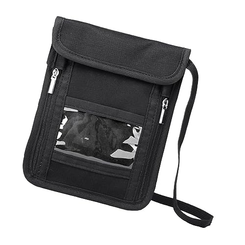 VALICLUD Aufbewahrungstasche Für Den Reisepass Schild Kette Karte Schlüssel Gürtel Sicher Wasserdicht Sperren Halter Mann Reisepass Geldbörse Tragbare Reisepasstasche Black von VALICLUD