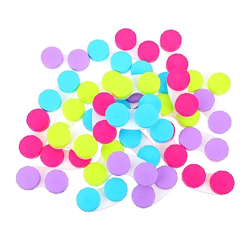 VALICLUD Augenlinsenbehälter 30 Stück Tragbar und Leicht Auslaufsicher Doppelseitiges Design mit Kosmetikspiegel für Büro und Reisen von VALICLUD