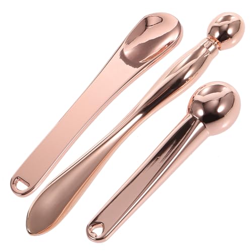 VALICLUD Augenmassagelöffel 3 Stücke aus Zinklegierung Kosmetiklöffel für Gesichtscreme Augenpflege Tragbare Make Up Tools für Damen von VALICLUD