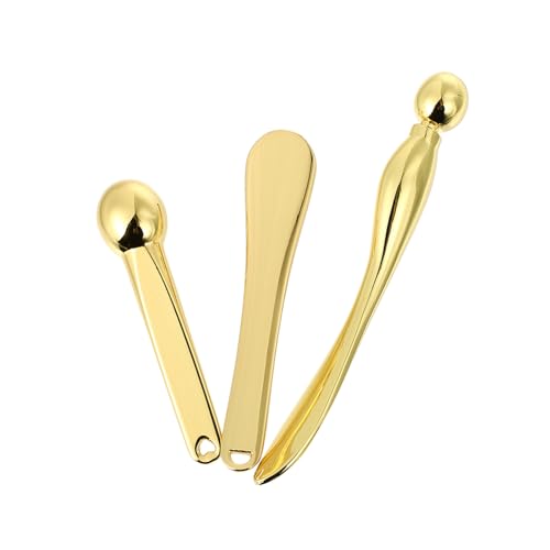 VALICLUD Augenmassagestab aus Zinklegierung 3 Stück Tragbarer Make Up Löffel Gesichtscremelöffel für Augenpflege und Massage von VALICLUD