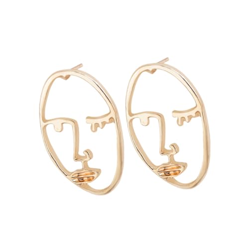 VALICLUD Ausgefallene Damen Ohrringe Abstrakte Gesichtsmasken Ohrstecker Leicht Modisch Kreativer Schmuck für Frauen Stilvoller Look Persönlichkeitsschmuck von VALICLUD