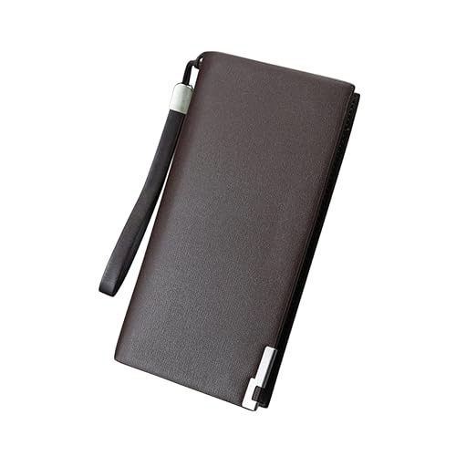 VALICLUD Lange Herrenbrieftasche Mit Reißverschluss Großes Fassungsvermögen Geldbörse Aus Pu-Material Mehrere Kartenfächer Geeignet Für Geschäft Und Alltag von VALICLUD