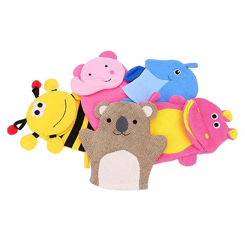 VALICLUD Badehandschuhe für Kinder 5 Stücke Cartoon Badeschrubber Peeling Handschuhe Leicht und Tragbar für Hause und Reisen von VALICLUD