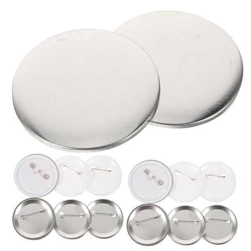 VALICLUD Badge Making Kit Teilig mit Metall und Kunststoffschalen DIY Pin Button Robuste Metallnadeln Transparent Glänzende Folie Vielseitig für Abzeichen Hemden Hüten Jacken von VALICLUD