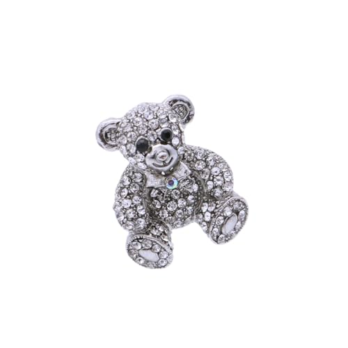 VALICLUD Bär Brosche Damen Strass Anstecknadel Silberner Brustpin Schmuck Accessoire Für Frauen Und ädchen Perfektes Zur Dekoration Von Schals Und Hüten von VALICLUD