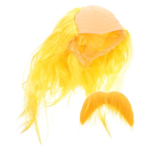 VALICLUD Bald Cap Für Gelbe Glatze Mit Schnurrbart Lustige Kostümperücke Für Partys Cosplay Und Halloween Für Humorvolle Auftritte Und Kreative Events von VALICLUD