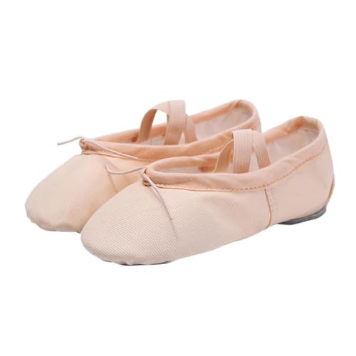 VALICLUD Ballettschuhe mit Weicher Sohle Elastischem Band Hautfarben Leichte Ballettschläppchen für Yoga Tanz Jazz Angenehm rutschfest für Mädchen von VALICLUD