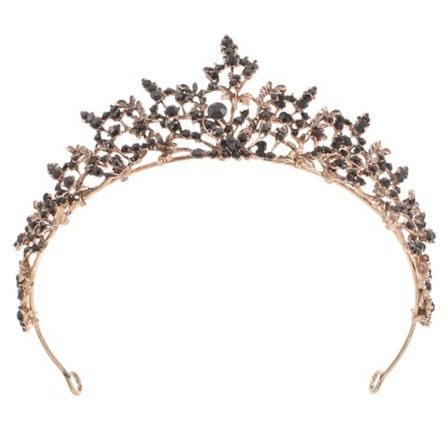 VALICLUD Barock Stil Diadem Krone Stirnband Damen Haarschmuck Hochzeit Party Braut Schmuck Glänzende Goldfarbene Strass Kopfbedeckung für Festliche Anlässe von VALICLUD