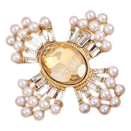 VALICLUD Barocke Perlenbrosche Kreuz Design Anstecknadel für Kleidung und Schal Glatte Kanten Langlebig und Einfach zu Tragen Stilvolles Damenaccessoire als für Besondere Anlässe von VALICLUD