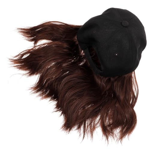 VALICLUD Baseballcap mit Gewellter Perücke für Damen Synthetische Lockige Haarverlängerung Leichte Hüte Wig Vielseitig für Alltag Sport Kostümpartys und Fotoshootings Modisch und Bequem von VALICLUD