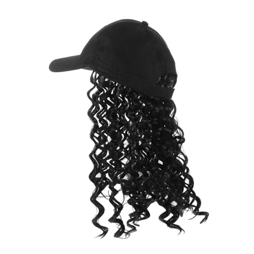 VALICLUD Baseballcap mit Lockiger Perücke für Frauen Integrierte Mütze mit Natürlichem Afro Look Atmungsaktiv Komfortabel Vielseitig für Alltag Reise Jahreszeiten von VALICLUD