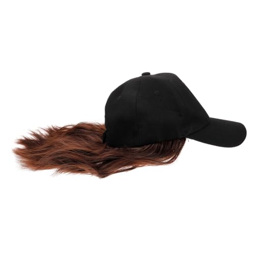 VALICLUD Baseballmütze mit Haarverlängerung für Damen Wellenförmige Lockige Perücke aus Hochwertigem Temperaturbeständigem Material für Stylische Auftritte und Fotorequisite von VALICLUD