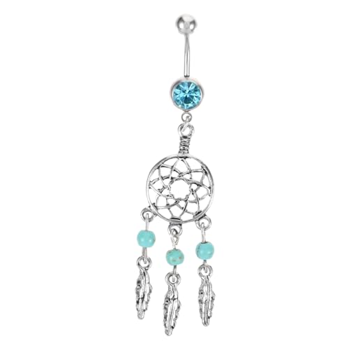 VALICLUD Bauchnabelpiercing mit Design für Damen Eleganter Blauer Nabelring Hochwertigem Material für Partys und Besondere Anlässe Perfektes für Freundinnen und Bräute von VALICLUD
