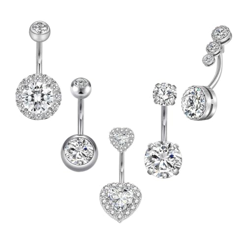 VALICLUD Bauchnabelring mit Zirkonia Bauchnabelpiercing Schmuck für Frauen Rostfrei Langlebig Modisch Hautfreundlich Geeignet für Partys Straßendekorationen und Geschenke von VALICLUD