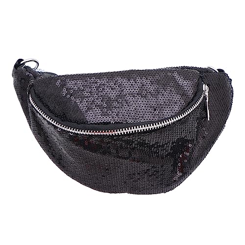 VALICLUD Bauchtasche Kinder Bauchtasche Silber Pailletten Bumbags für Black Bun Bags für Mode ?Verschluss Taillenpackungen für Outdoor- Sportarten Bauchtasche Kinder Bauchtasche Silber von VALICLUD